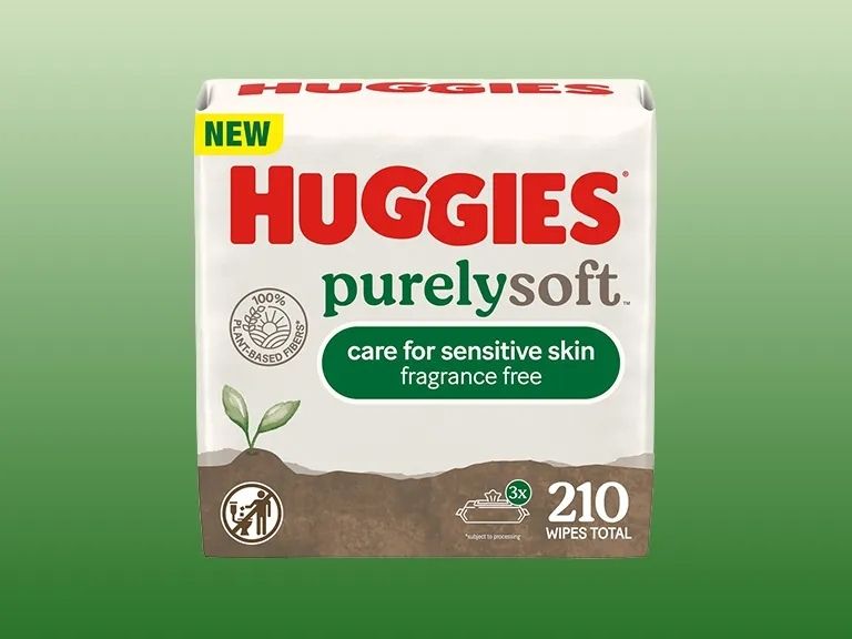 Huggies® PurelySoft™ Baby Wipes pack, fragrance free, 210 wipes
